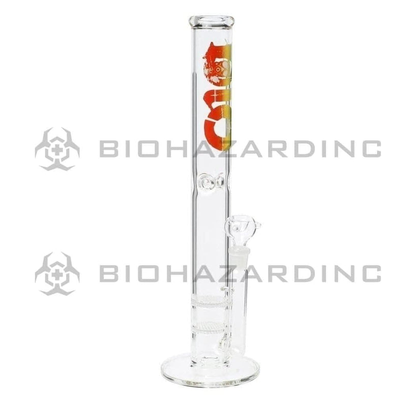 Bio Glass Glass Bong 18" BIO Double Honeycomb Water Pipe - Rasta Logo