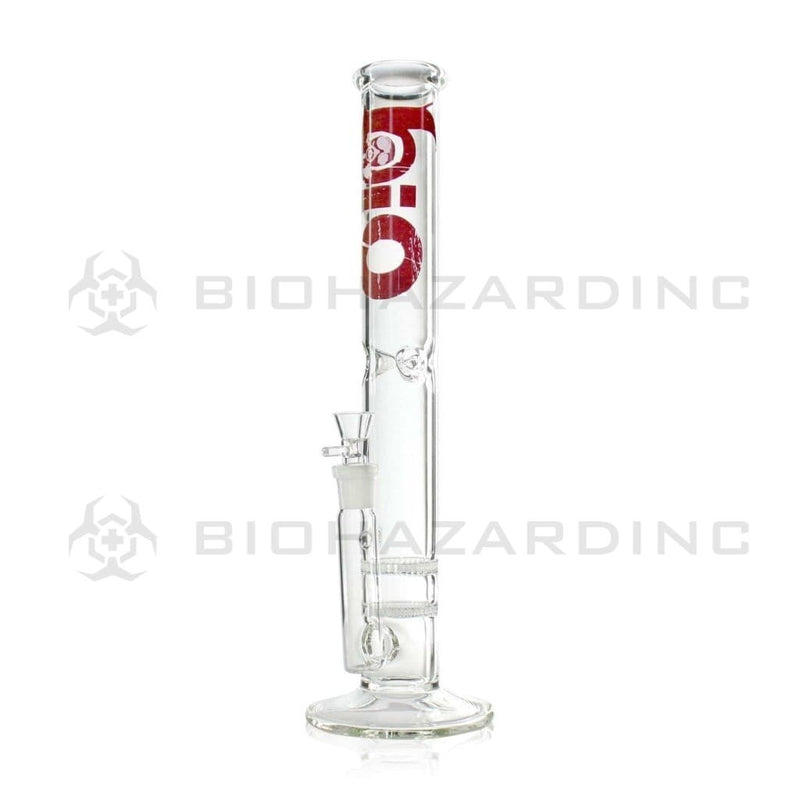 Bio Glass Glass Bong 18" BIO Double Honeycomb Water Pipe - Red Logo