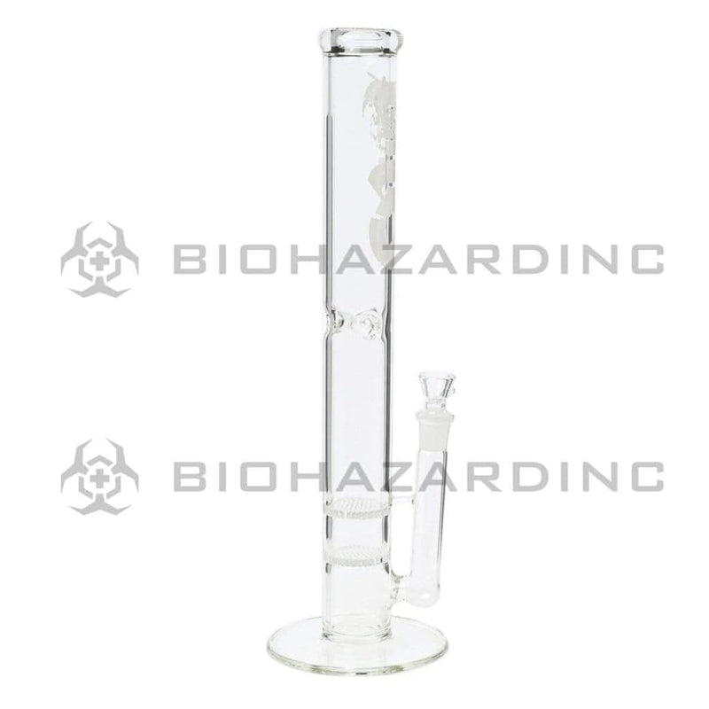 Bio Glass Glass Bong 18" BIO Double Honeycomb Water Pipe - White Logo