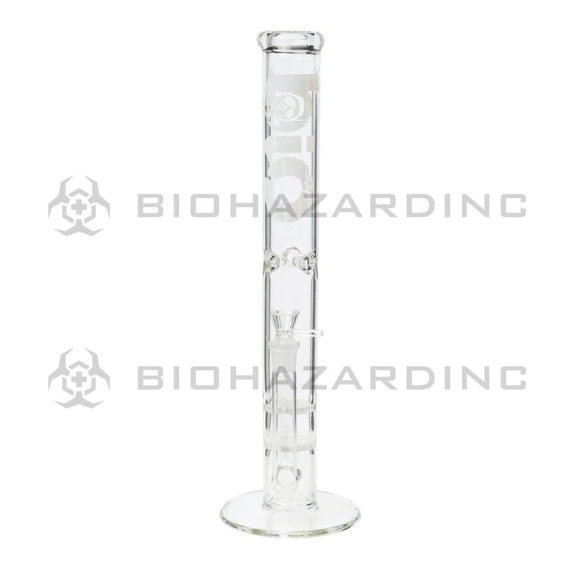 Bio Glass Glass Bong 18" BIO Double Honeycomb Water Pipe - White Logo