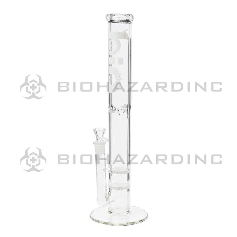 Bio Glass Glass Bong 18" BIO Double Honeycomb Water Pipe - White Logo