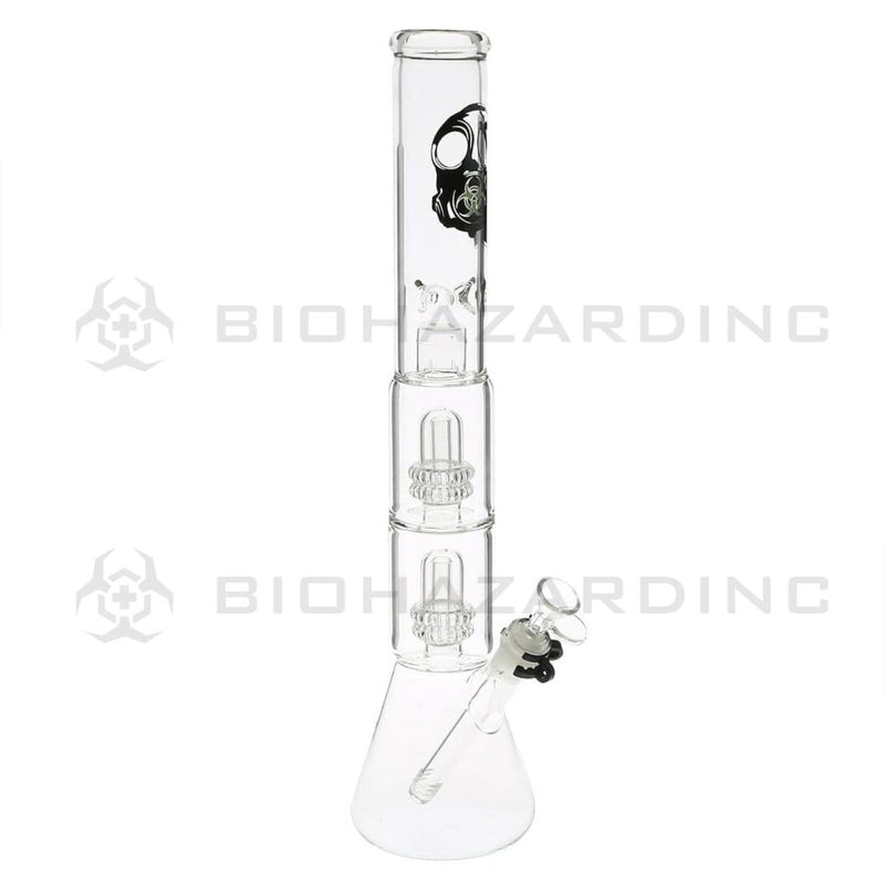 Bio Glass Glass Bong 18" BIO Double Showerhead Beaker Water Pipe - Clear