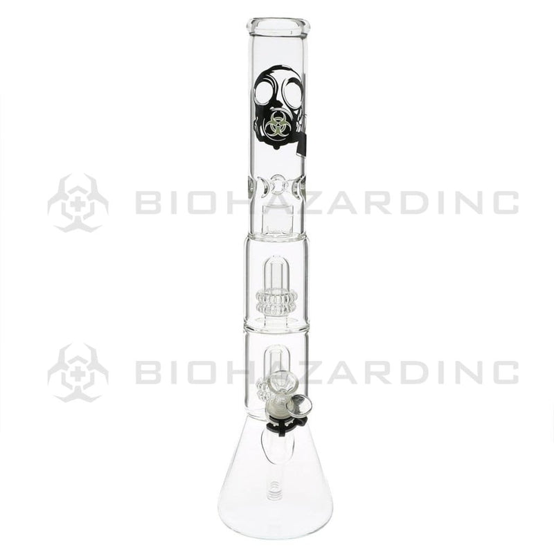 Bio Glass Glass Bong 18" BIO Double Showerhead Beaker Water Pipe - Clear