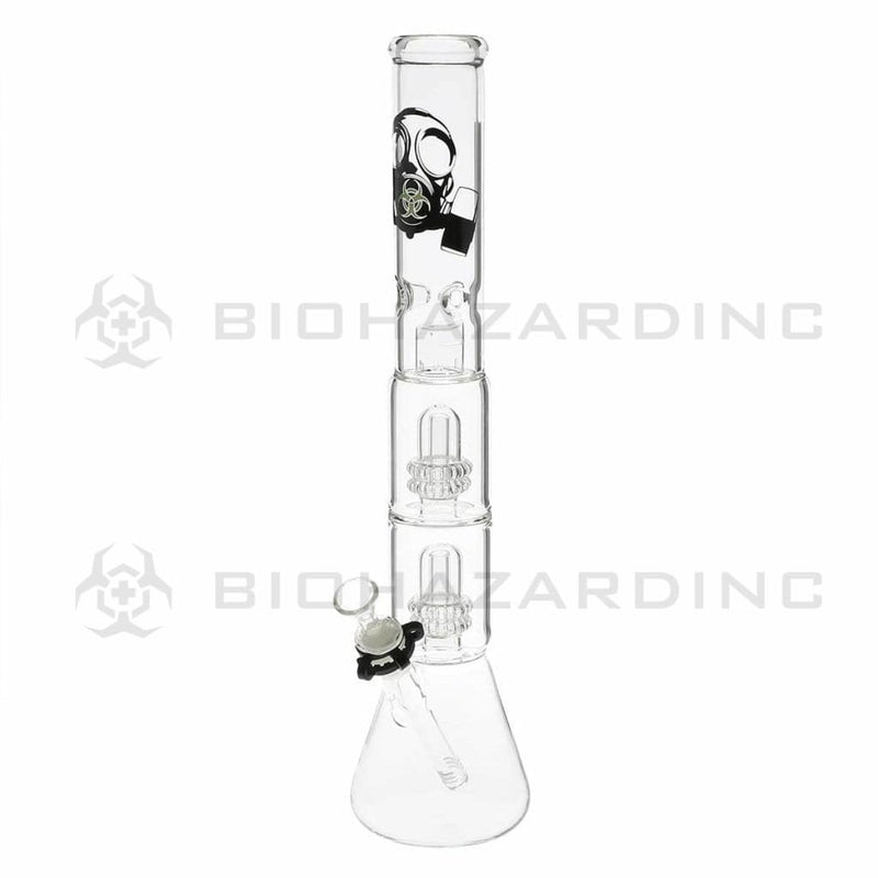 Bio Glass Glass Bong 18" BIO Double Showerhead Beaker Water Pipe - Clear