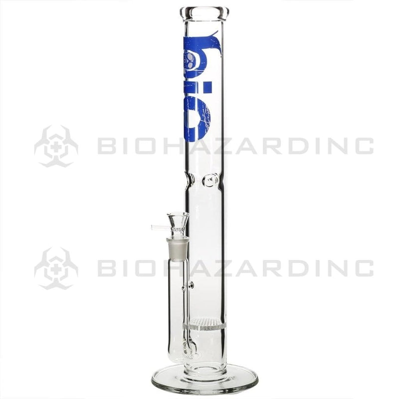 Bio Glass Glass Bong 18" BIO Honeycomb Water Pipe - Blue Logo