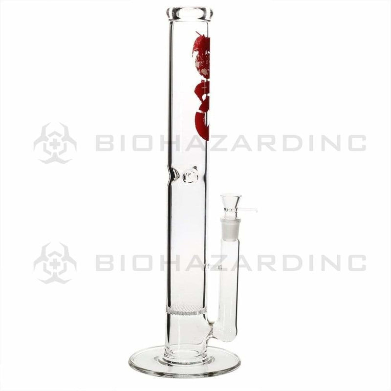 Bio Glass Glass Bong 18" BIO Honeycomb Water Pipe - Red Logo