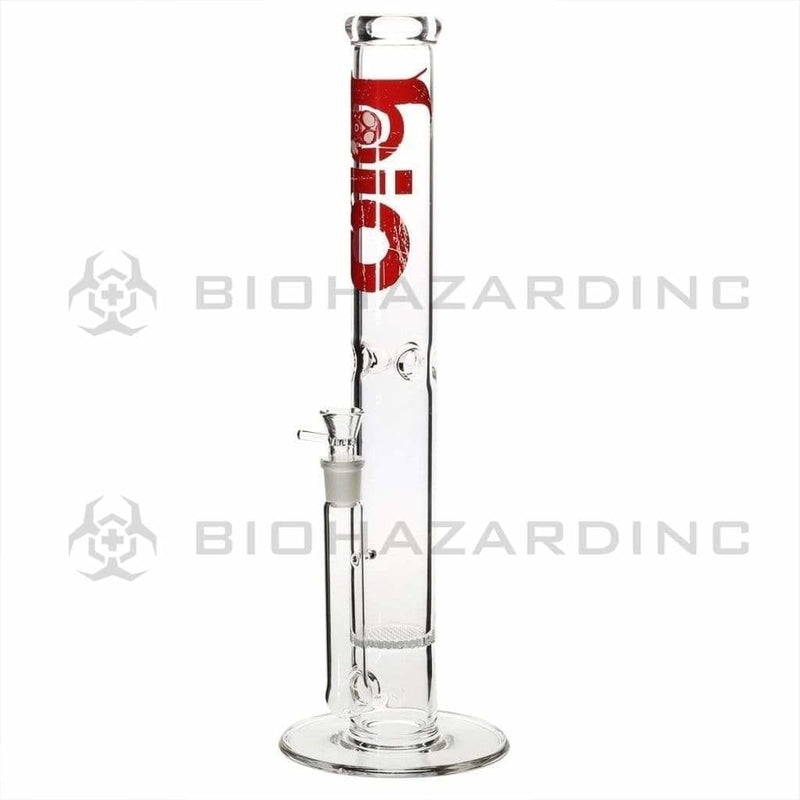 Bio Glass Glass Bong 18" BIO Honeycomb Water Pipe - Red Logo