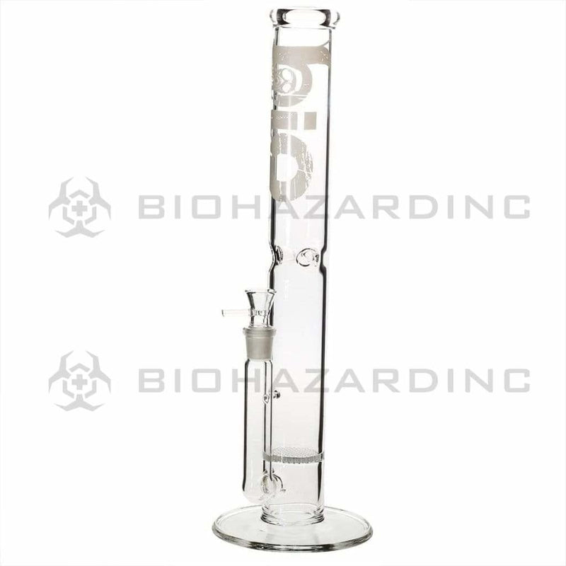 Bio Glass Glass Bong 18" BIO Honeycomb Water Pipe - White Logo