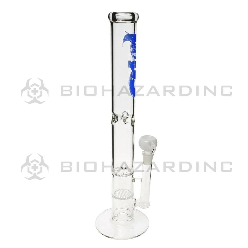 Bio Glass Glass Bong 18" BIO Hurricane / Honeycomb Water Pipe - Blue Logo