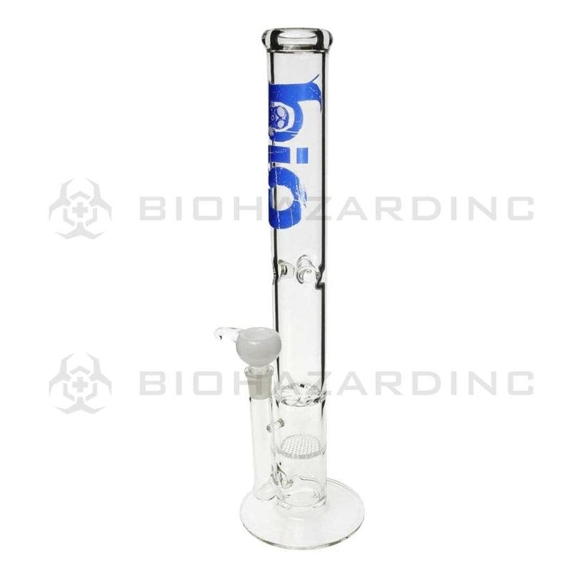 Bio Glass Glass Bong 18" BIO Hurricane / Honeycomb Water Pipe - Blue Logo