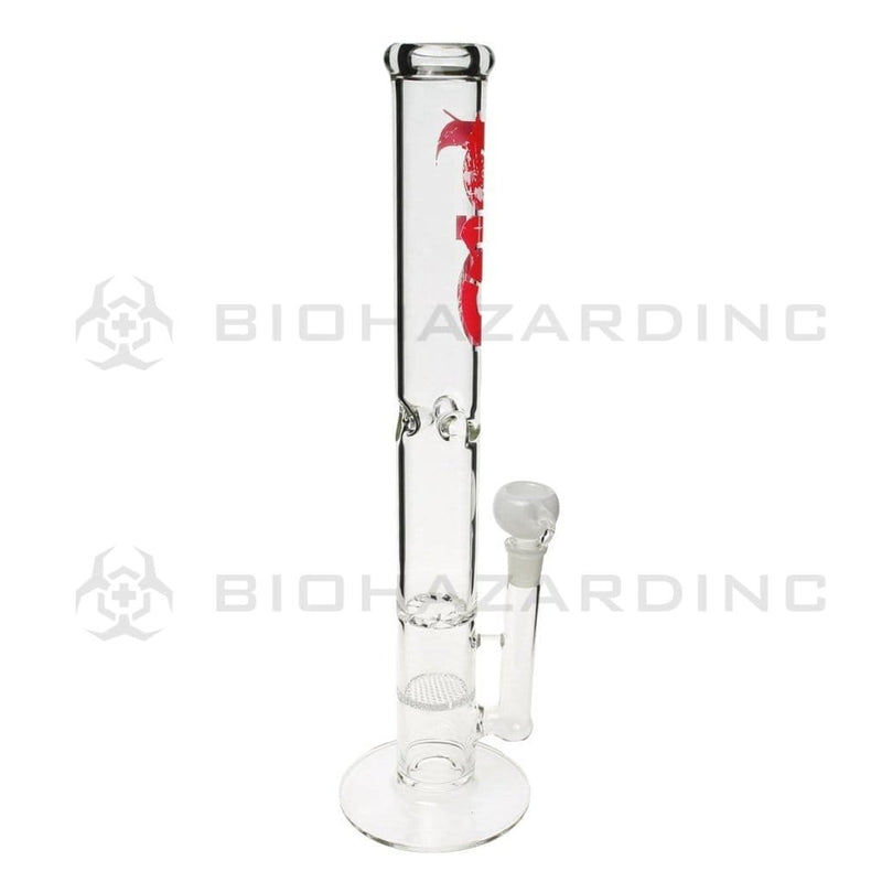 Bio Glass Glass Bong 18" BIO Hurricane / Honeycomb Water Pipe - Red Logo