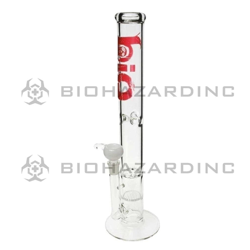 Bio Glass Glass Bong 18" BIO Hurricane / Honeycomb Water Pipe - Red Logo