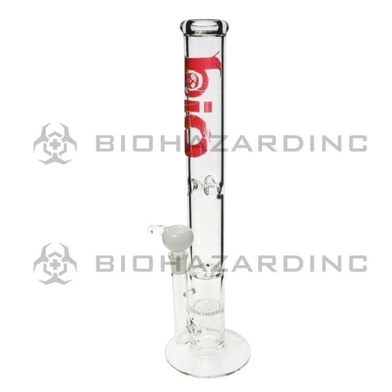 Bio Glass Glass Bong 18" BIO Hurricane / Honeycomb Water Pipe - Red Logo