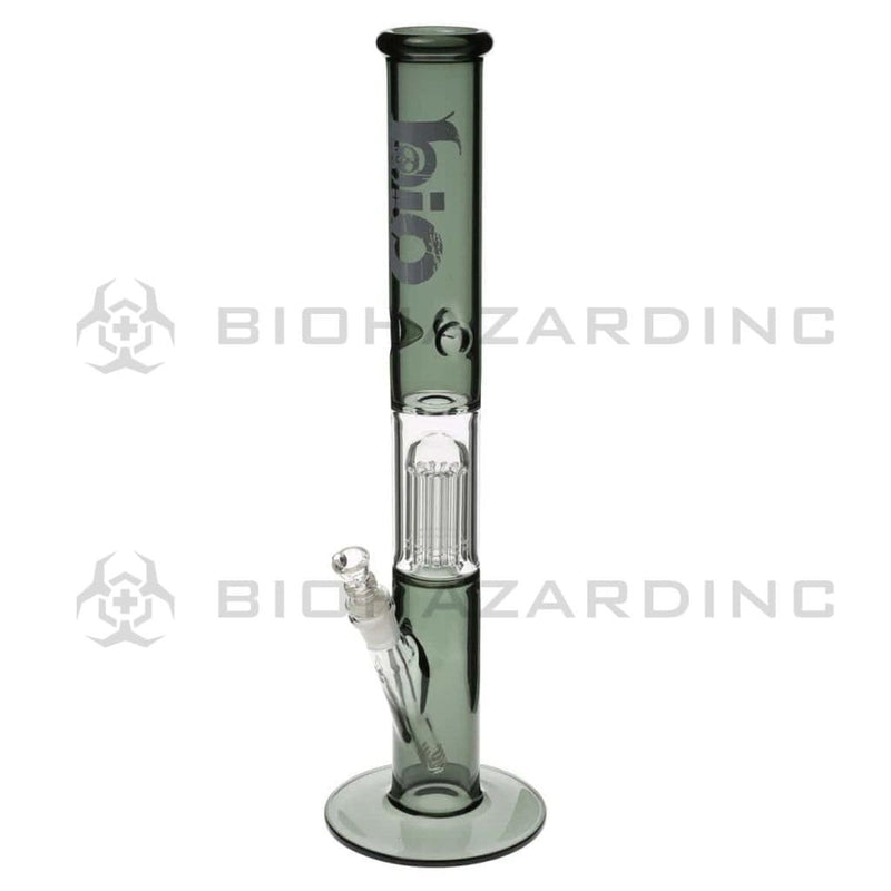 Bio Glass Glass Bong 18" BIO Single Tree Straight Water Pipe - Smoke Black