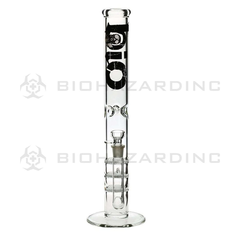 Bio Glass Glass Bong 18" BIO Triple Honeycomb Water Pipe - Black Logo