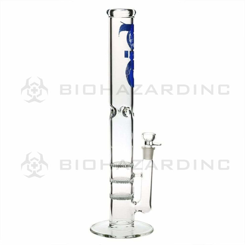 Bio Glass Glass Bong 18" BIO Triple Honeycomb Water Pipe - Blue Logo