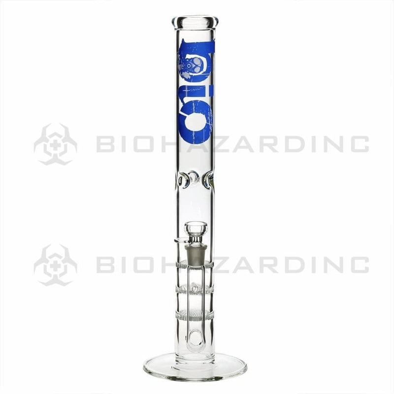 Bio Glass Glass Bong 18" BIO Triple Honeycomb Water Pipe - Blue Logo