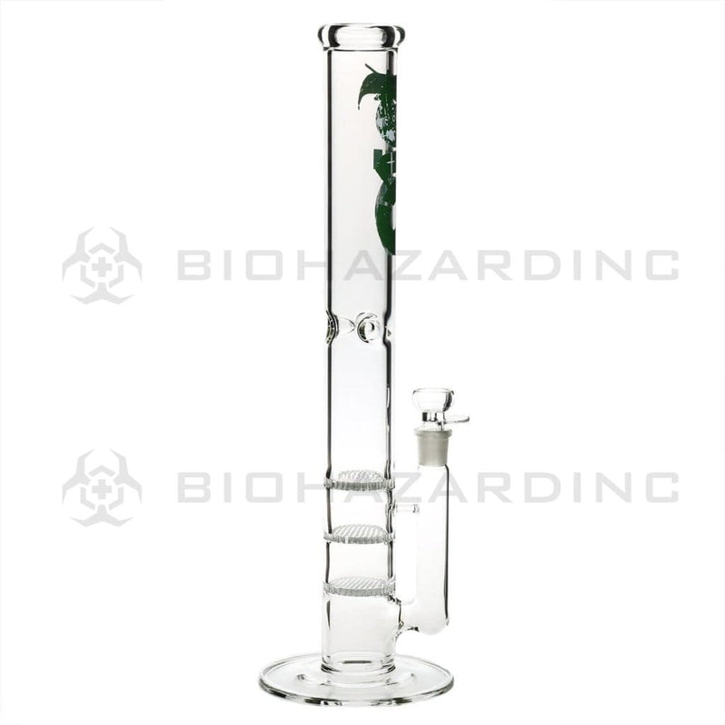 Bio Glass Glass Bong 18" BIO Triple Honeycomb Water Pipe - Green Logo