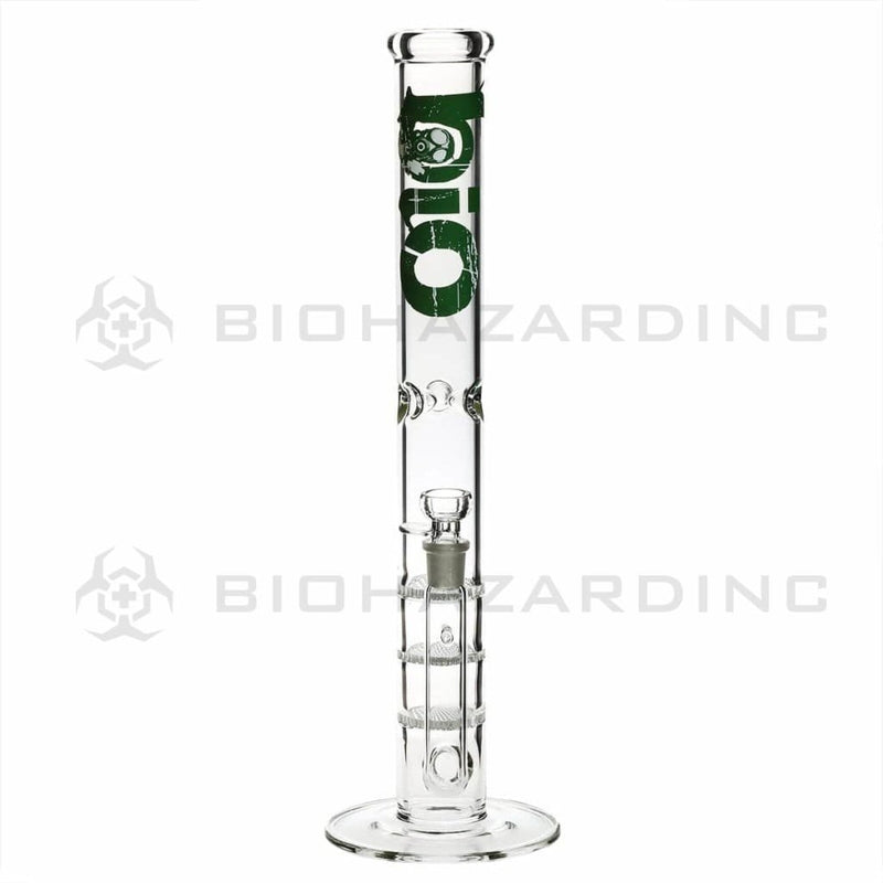 Bio Glass Glass Bong 18" BIO Triple Honeycomb Water Pipe - Green Logo