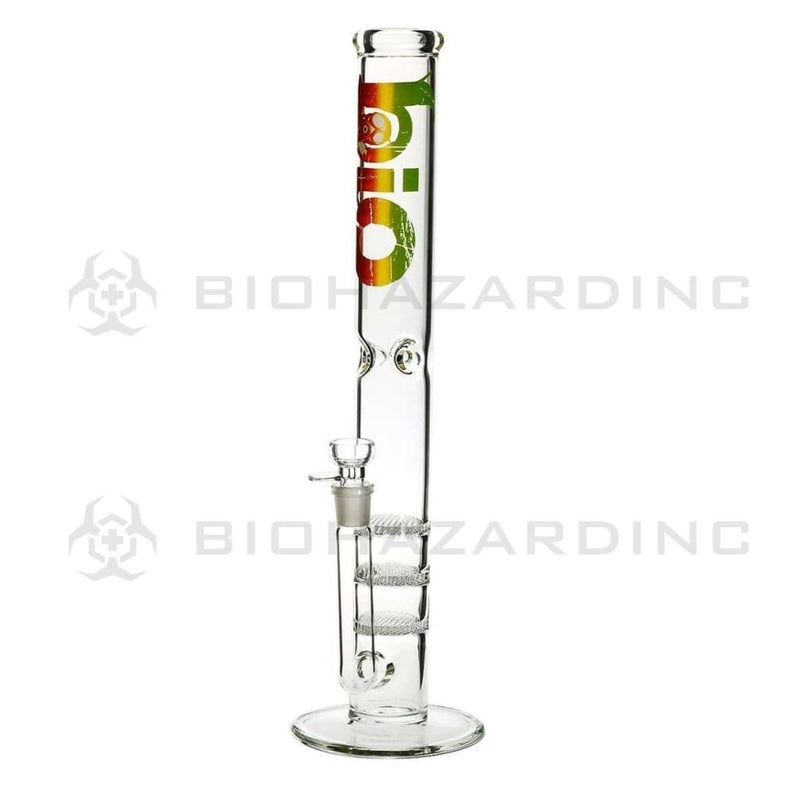 Bio Glass 18" BIO Triple Honeycomb Water Pipe - Rasta Logo