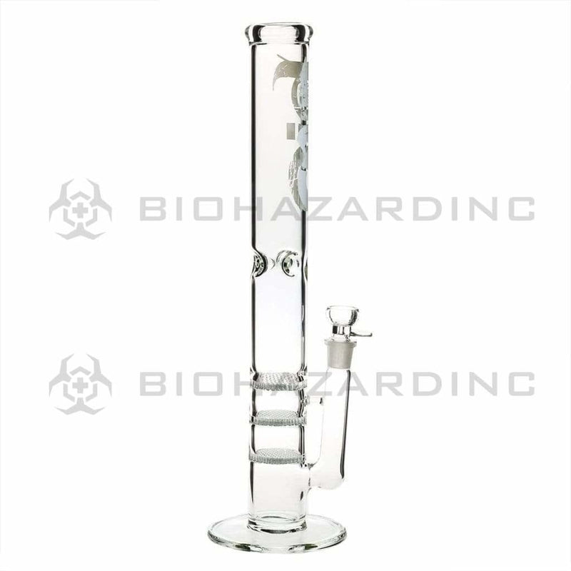 Bio Glass Glass Bong 18" BIO Triple Honeycomb Water Pipe - White Logo