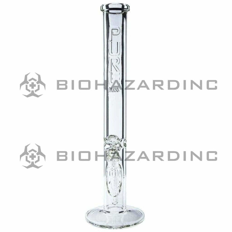 Biohazard Inc Glass Bong 18" PURE Glass 3D Emboss 50mm x 5mm Clear Straight Waterpipe