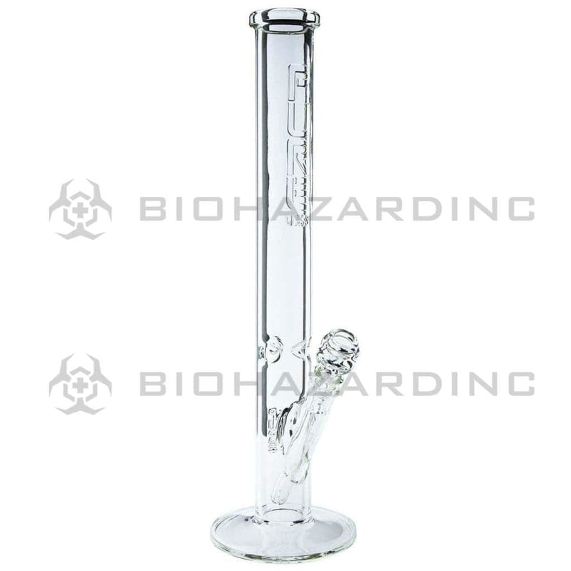 Biohazard Inc Glass Bong 18" PURE Glass 3D Emboss 50mm x 5mm Clear Straight Waterpipe