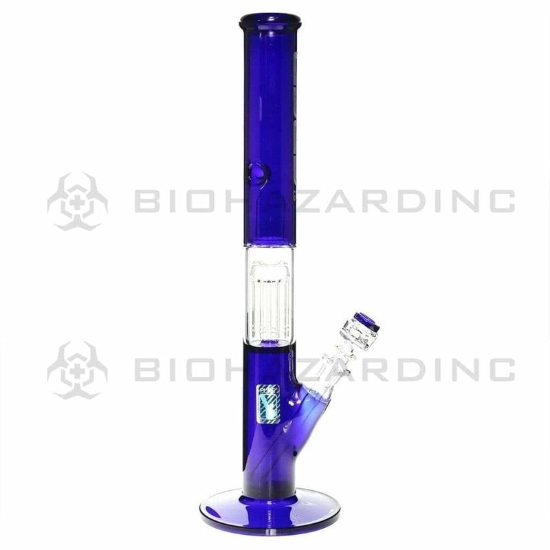 Pure Glass Glass Bong 18" PURE Glass Blue 50mm x 5mm Thick 10-Arm Tree Percolator w/ Splashguard Straight