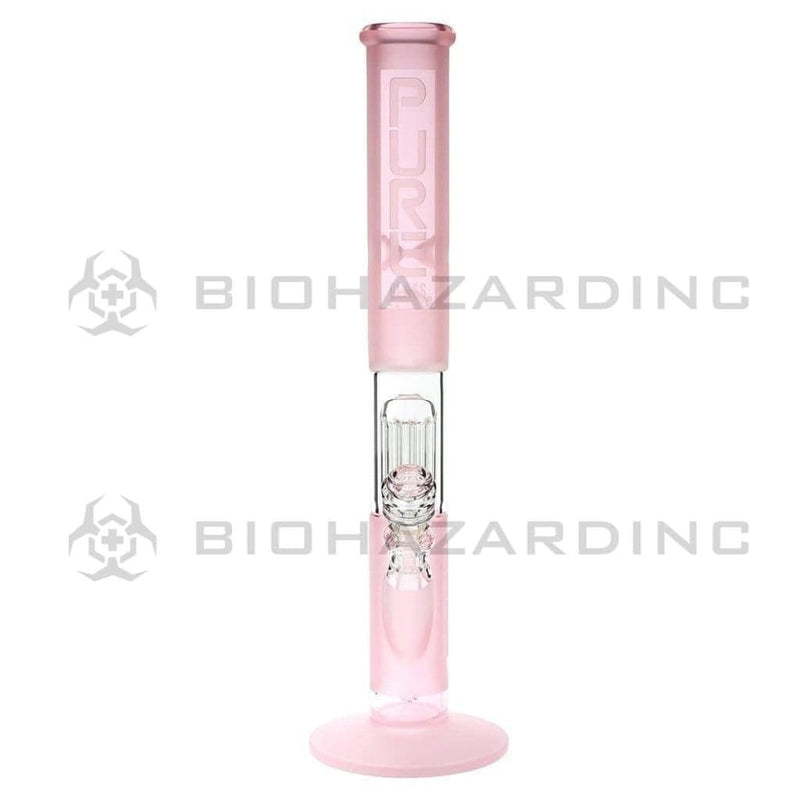 Pure Glass Glass Bong 18" PURE Glass Pink 50mm x 5mm Thick 10-Arm Tree Percolator w/ Splashguard Straight