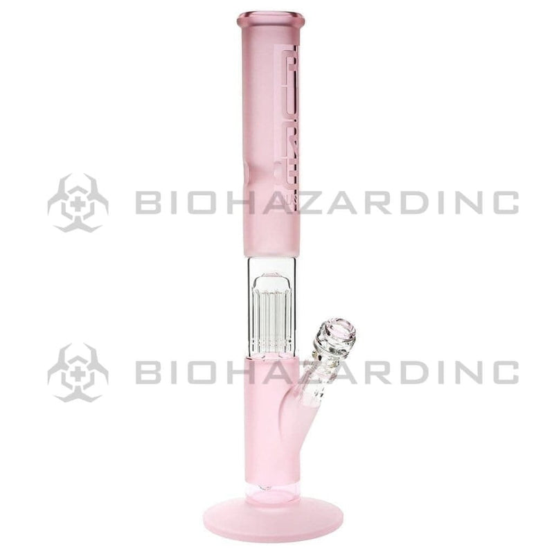 Pure Glass Glass Bong 18" PURE Glass Pink 50mm x 5mm Thick 10-Arm Tree Percolator w/ Splashguard Straight