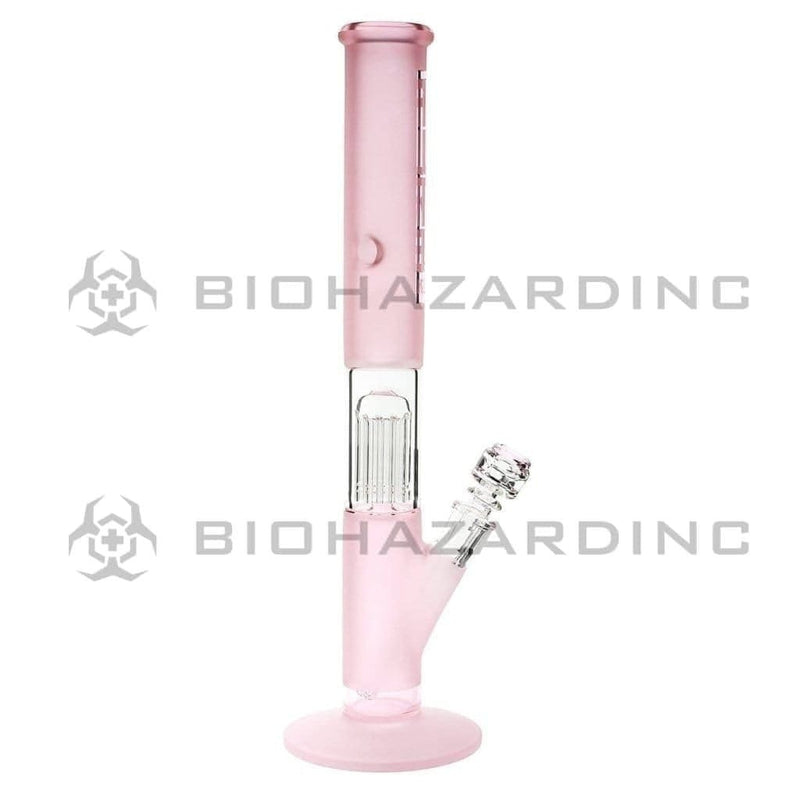 Pure Glass Glass Bong 18" PURE Glass Pink 50mm x 5mm Thick 10-Arm Tree Percolator w/ Splashguard Straight