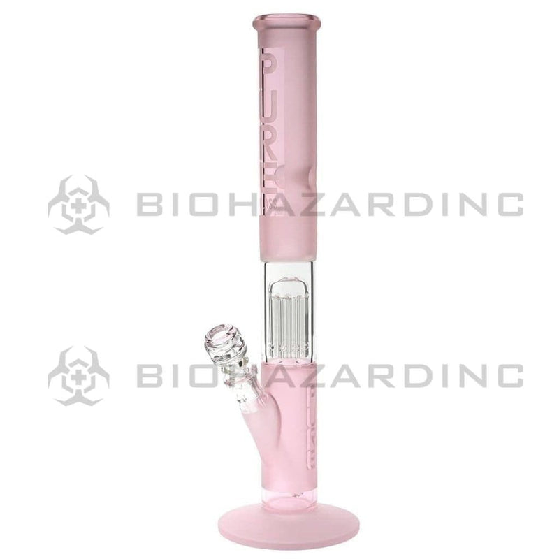 Pure Glass Glass Bong 18" PURE Glass Pink 50mm x 5mm Thick 10-Arm Tree Percolator w/ Splashguard Straight