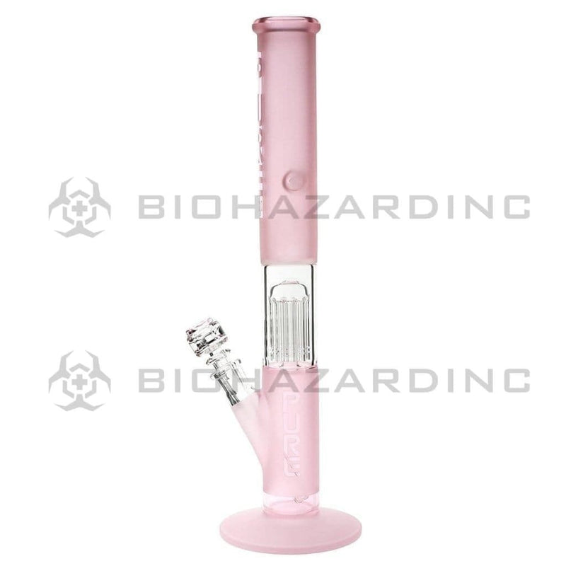 Pure Glass Glass Bong 18" PURE Glass Pink 50mm x 5mm Thick 10-Arm Tree Percolator w/ Splashguard Straight