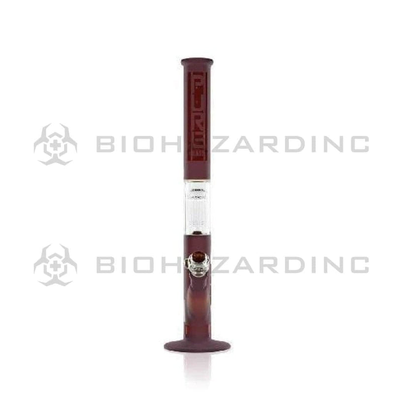 Biohazard Inc Glass Bong 18" PURE Straight w/ 10 Arm Tree Perc - Amber Frost