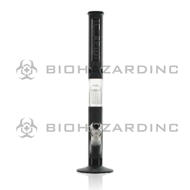 Biohazard Inc Glass Bong 18" PURE Straight w/ 10 Arm Tree Perc - Black