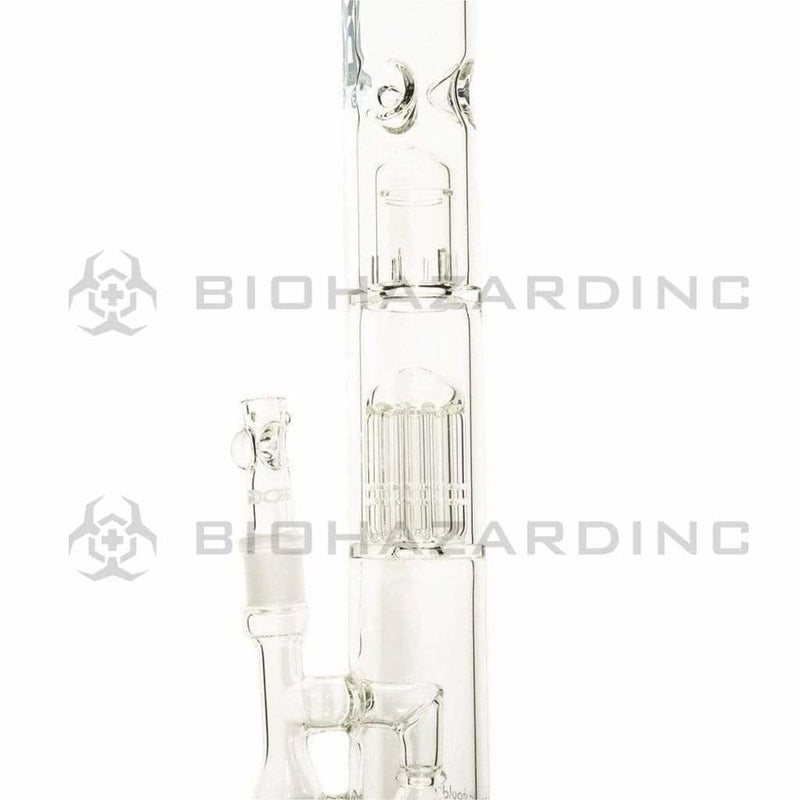 Roor Glass Bong 18" ROOR 10 Arm Tree Percolator Stemless Straight Waterpipe - Blue Logo - 50mm x 5mm