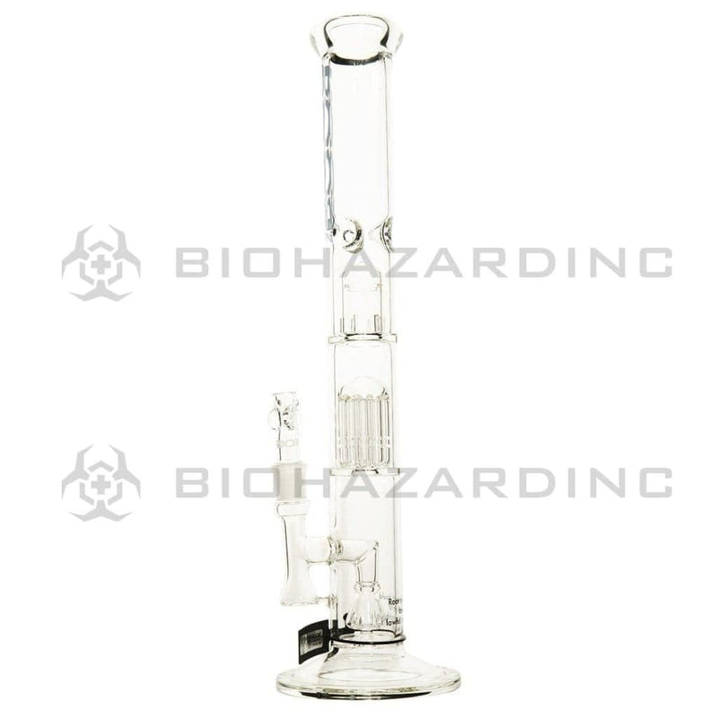 Roor Glass Bong 18" ROOR 10 Arm Tree Percolator Stemless Straight Waterpipe - Blue Logo - 50mm x 5mm