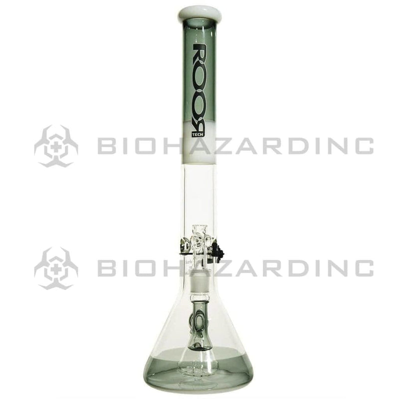 Roor Glass Bong 18" ROOR 45mm x 5mm Beaker Waterpipe -  Gray & White w/ Black Lace logo