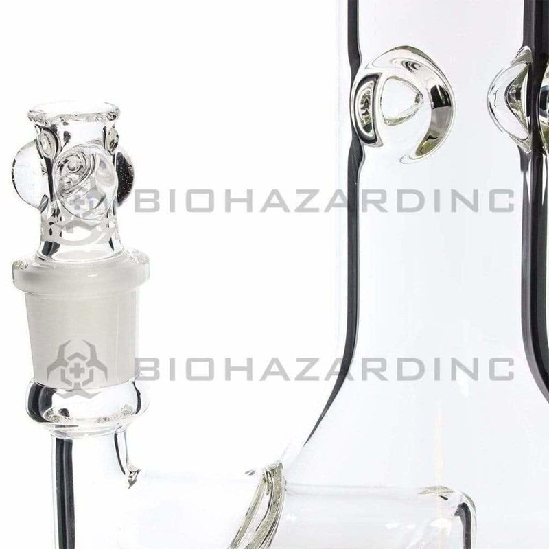 Roor Glass Bong 18" ROOR 45mm x 5mm Stemless Fixed Beaker Waterpipe - Rasta Logo