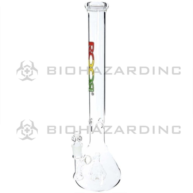 Roor Glass Bong 18" ROOR 45mm x 5mm Stemless Fixed Beaker Waterpipe - Rasta Logo