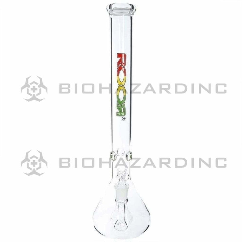 Roor Glass Bong 18" ROOR 45mm x 5mm Stemless Fixed Beaker Waterpipe - Rasta Logo