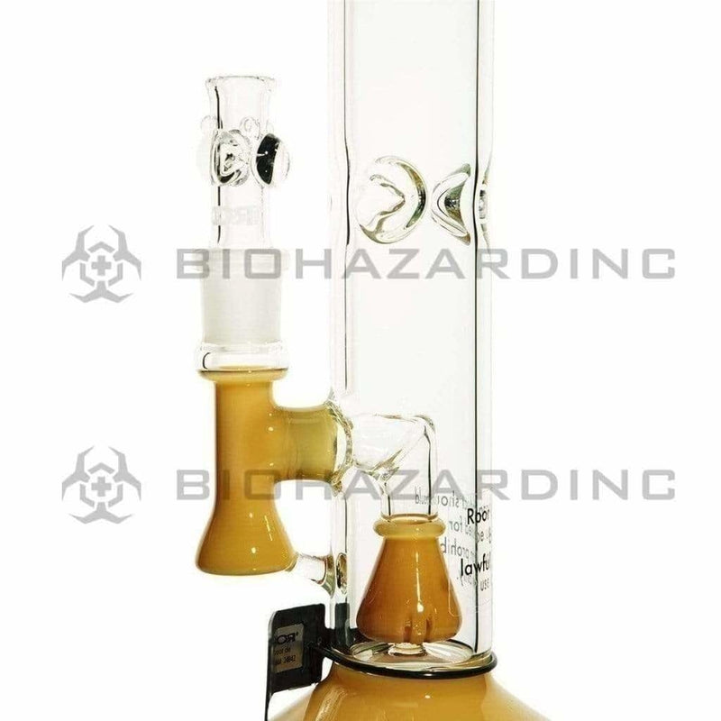 Roor Glass Bong 18" ROOR 45mm x 5mm Stemless Fixed Straight Waterpipe - Multi w/ Black Lace Logo