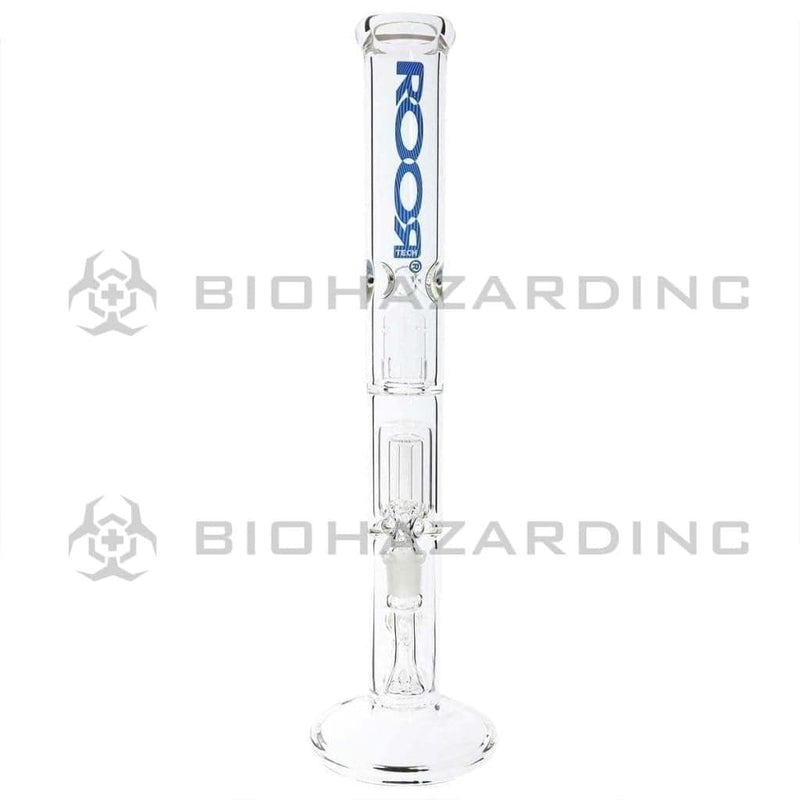 Roor Glass Bong 18" ROOR 50mm x 5mm Stemless Fixed Barrel Straight Waterpipe - Blue Logo