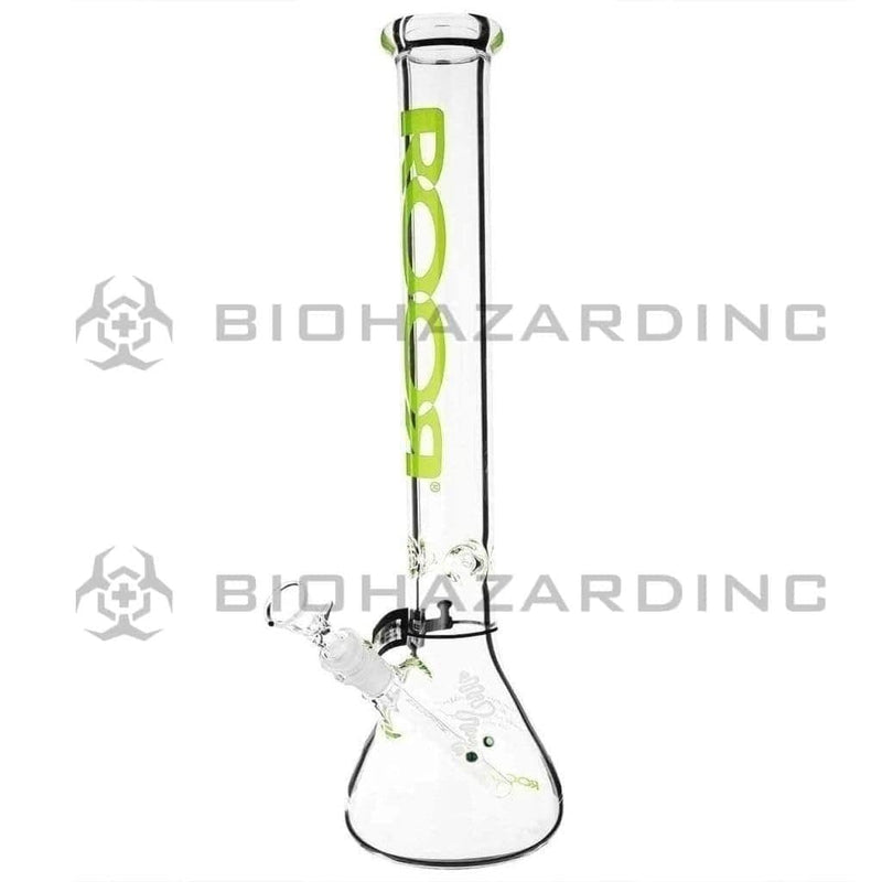 Roor Glass Bong 18" ROOR 50mm x 7mm Beaker Waterpipe - Green Logo