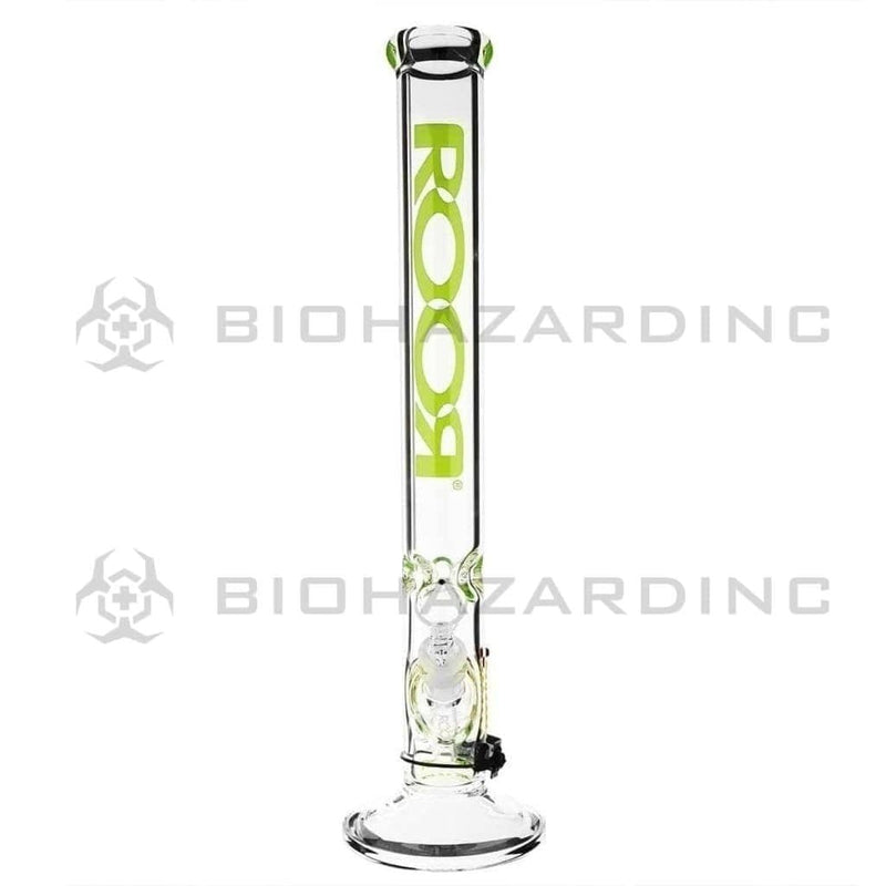 Roor Glass Bong 18" ROOR 50mm x 7mm Straight Waterpipe - Neon Green Logo