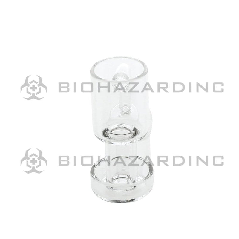 Biohazard Inc Quartz Banger 19mm Female Double Dish Quartz Vacuum Banger - Clear - 3 Count