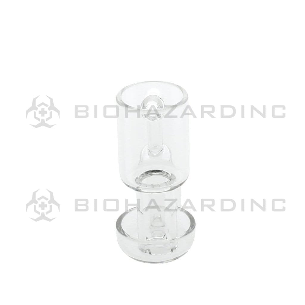 Biohazard Inc Quartz Banger 19mm Male Double Dish Quartz Vacuum Banger - Clear - 3 Count