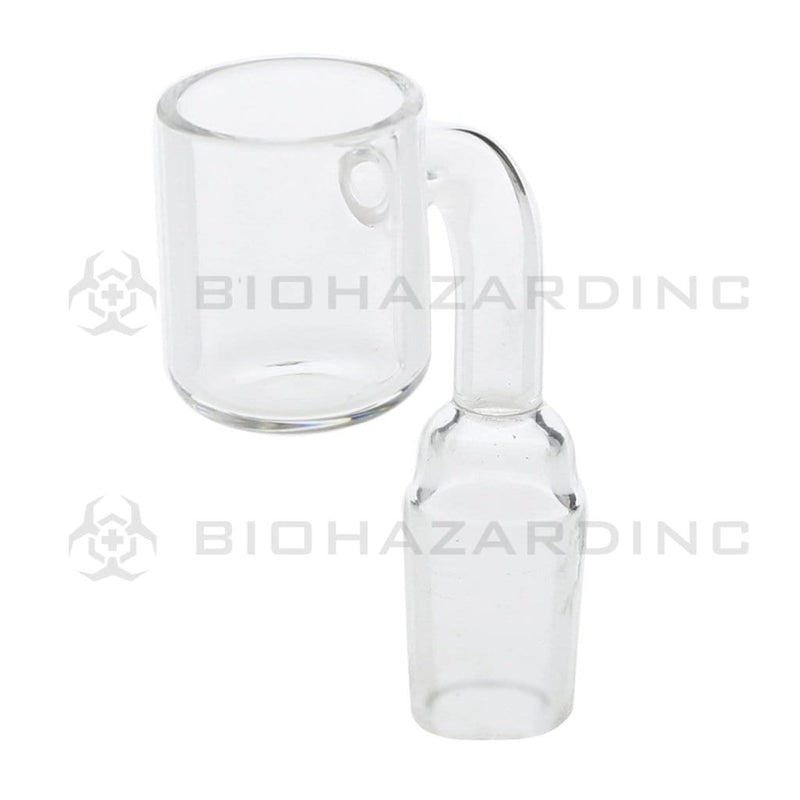 Biohazard Inc Quartz Banger 19mm Male Flat Top Quartz Banger w/ 25mm Bucket - Clear