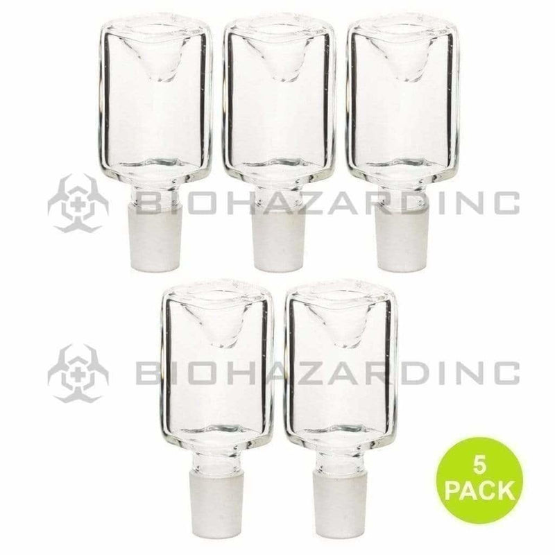 Biohazard Inc 19mm Bowl 19mm Rectangle Bowl - Clear  5 pack