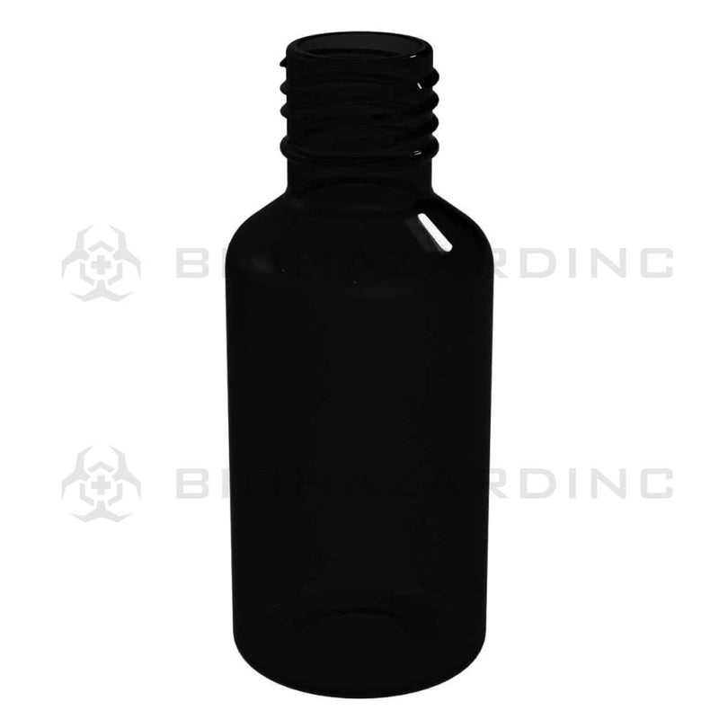 Biohazard Inc Glass bottles 1oz Opaque Black Boston Round - 120 Count